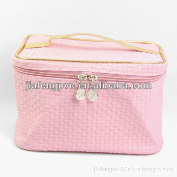 Pink Travel Tote Cosmetic Bag with Handle Top for Personal Care Items